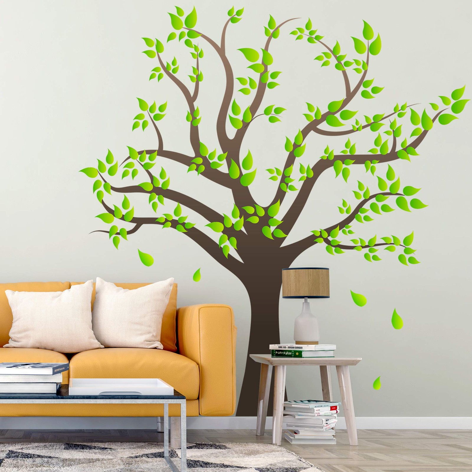 Amaonm Removable Cartoon Giant Brown Tree Wall Decals DIY Leaves Wall Sticker…