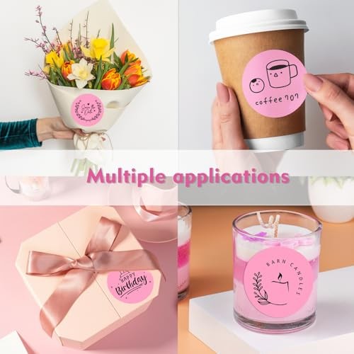 3 X 3 Inch Color Coding Dot Labels Circle Thermal Printable Waterproof 500 Pink
