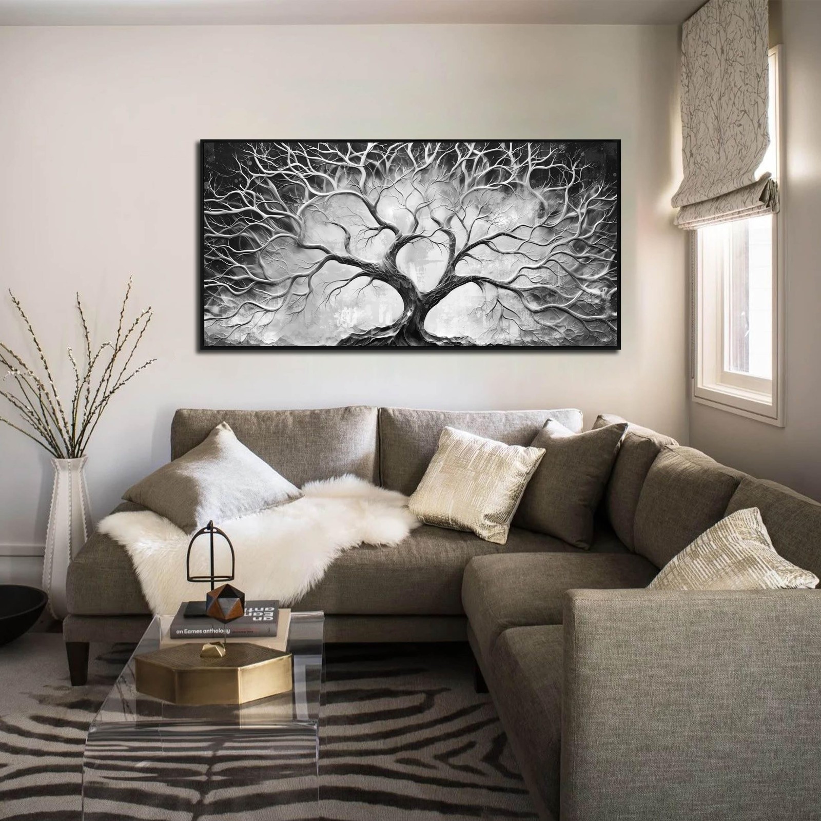 Black and White Wall Art for Bedroom – Black Framed Tree Canvas Wall Art for …