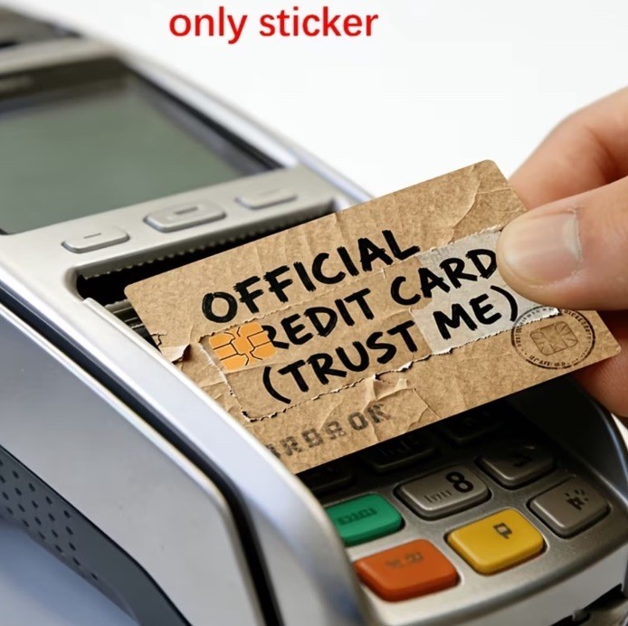 2 Official Cardboard Credit Card, Debit Card Skin Funny Decal Wrap Sticker Decal