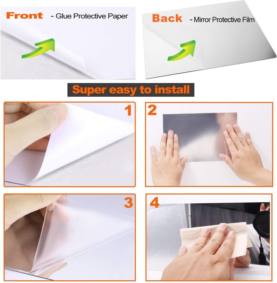 Lightweight 17" x 12" Self-Adhesive Acrylic Mirror – Ideal for Playrooms