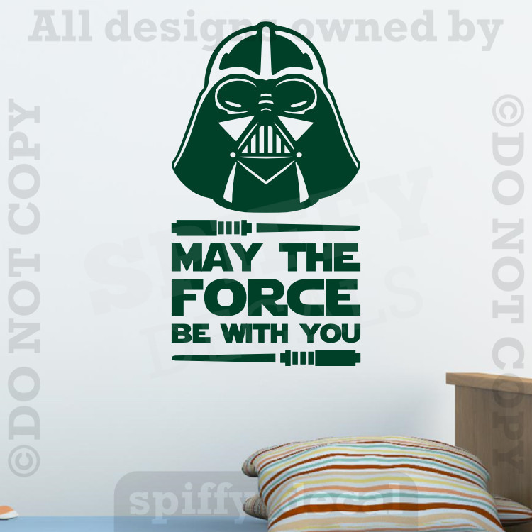 May The Force Be With You DARTH VADER Vinyl Wall Decal Sticker STAR WARS