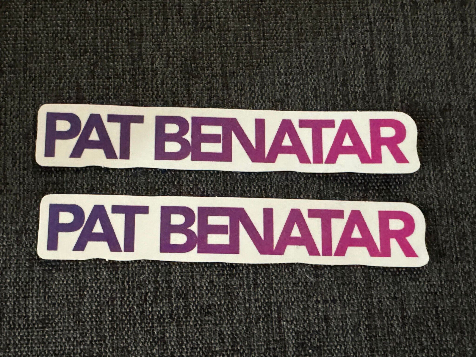 Lot (2) PAT BENATAR 1/2" x 3 1/2" Band Logo STICKERS Fast! FREE SHIP!