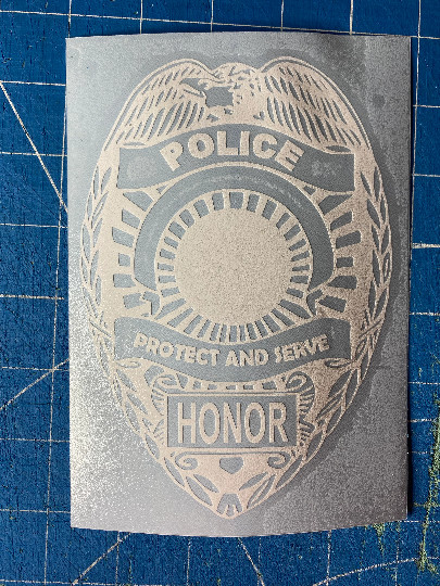 Custom Police Badge "Protect and Serve" Shield Style Vinyl Decal, Custom Sizes