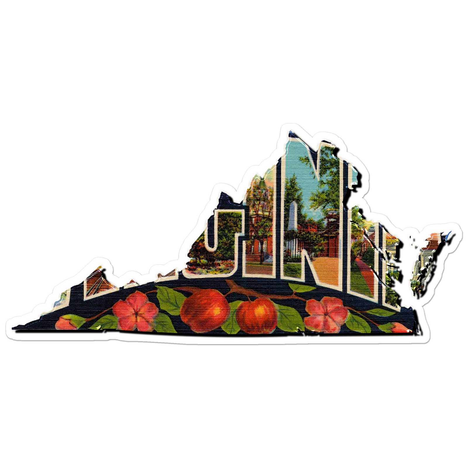 Virginia Vintage Map – Vinyl Decal Sticker – Car Window Laptop – ebn8888