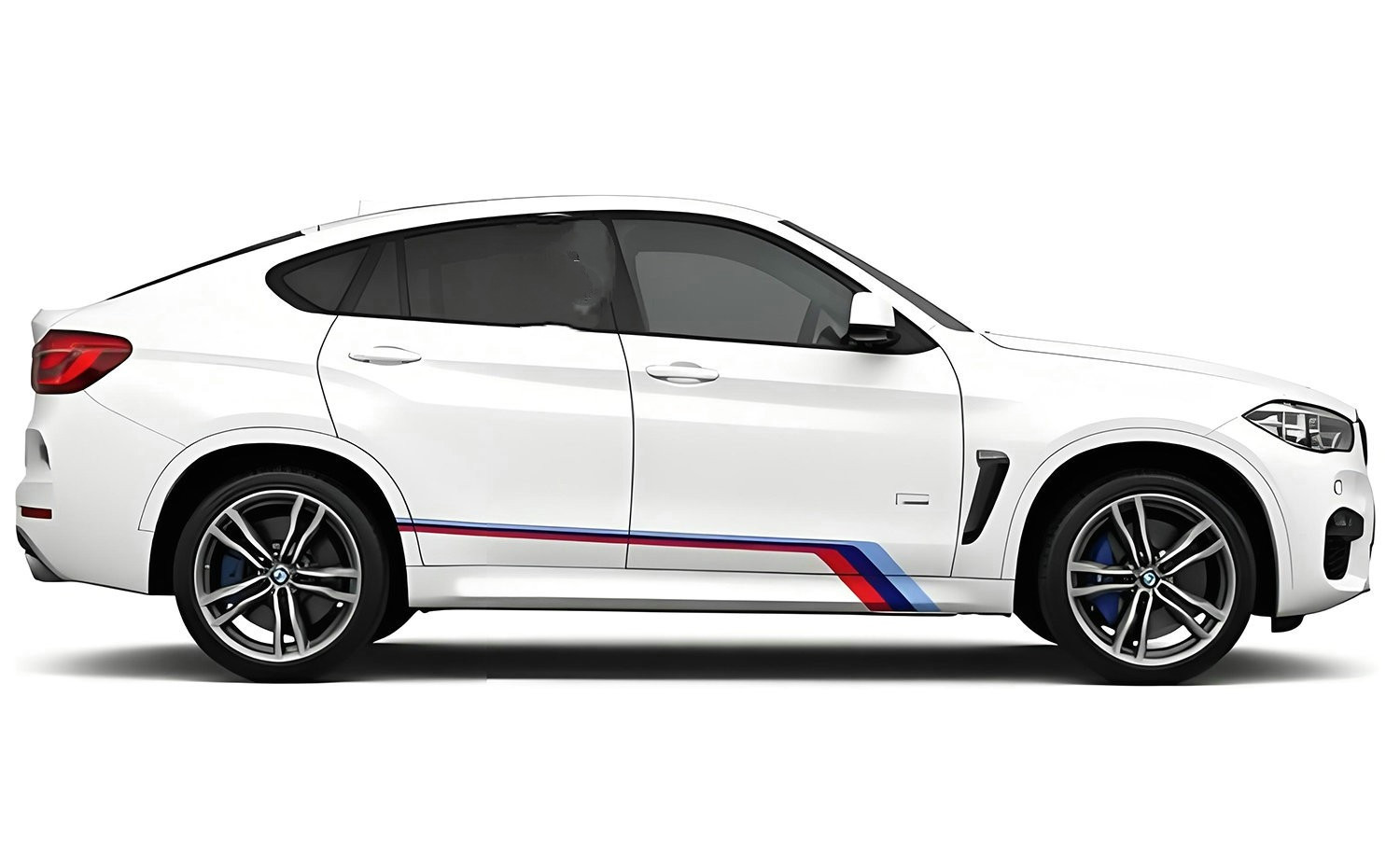 2 PCS Tricolor Racing Stripe Sticker For BMW X6 Side Door Graphics Vinyl Decals