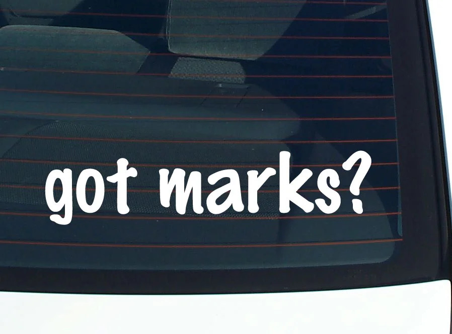 got marks? FUNNY VINYL CAR DECAL STICKER FAMILY LAST NAME