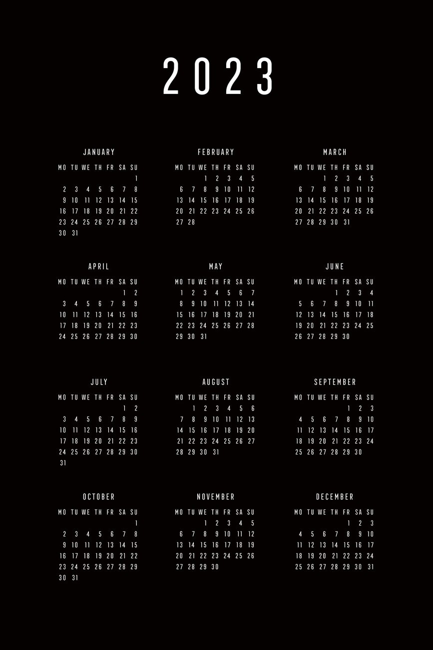 2023 Whole Calendar Year Mini Stickers Vinyl Decal Sticker for Laptop Phone Note