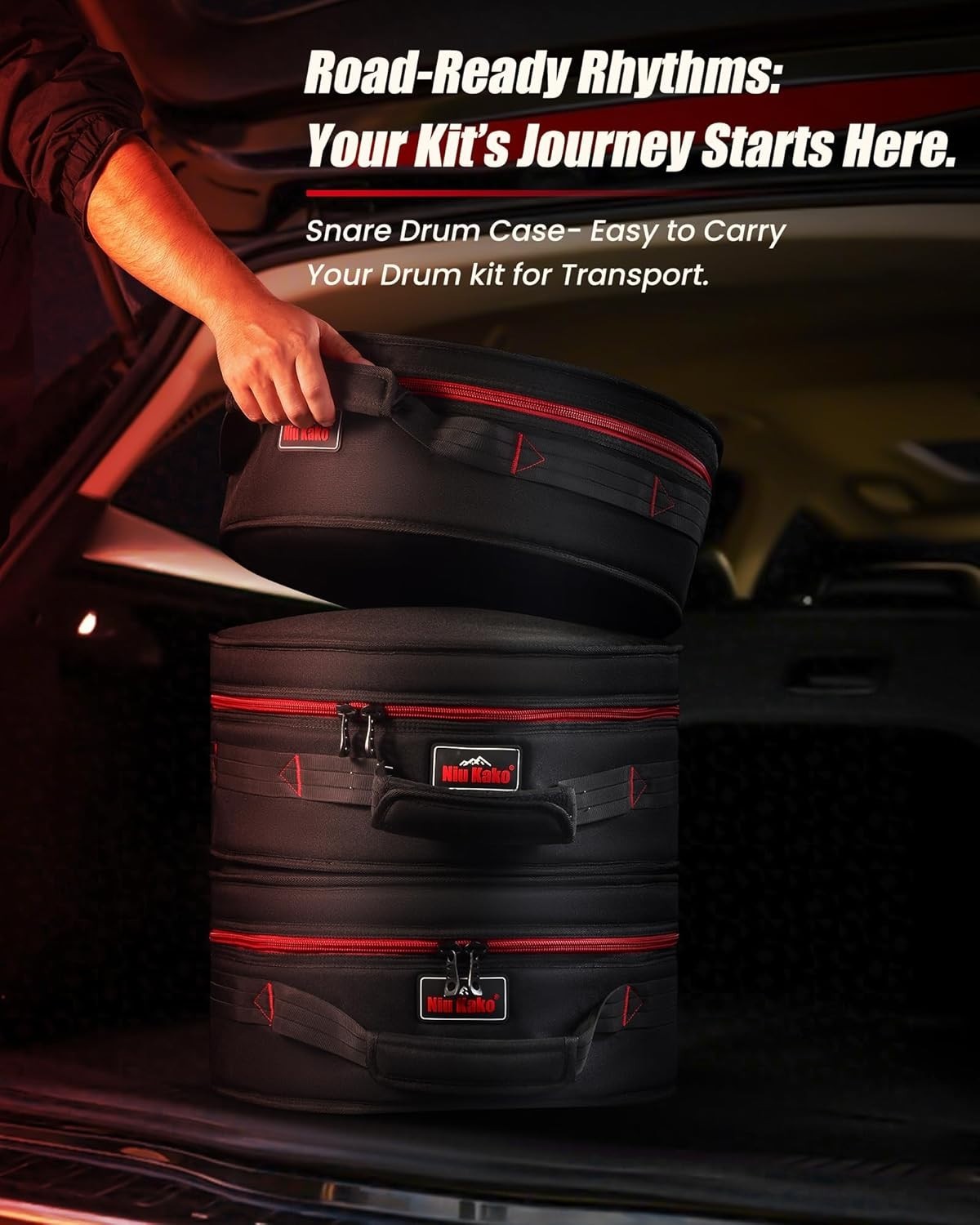 14×6.5 Snare Drum Case Thick Padded Drum Bag Lightweight Protective
