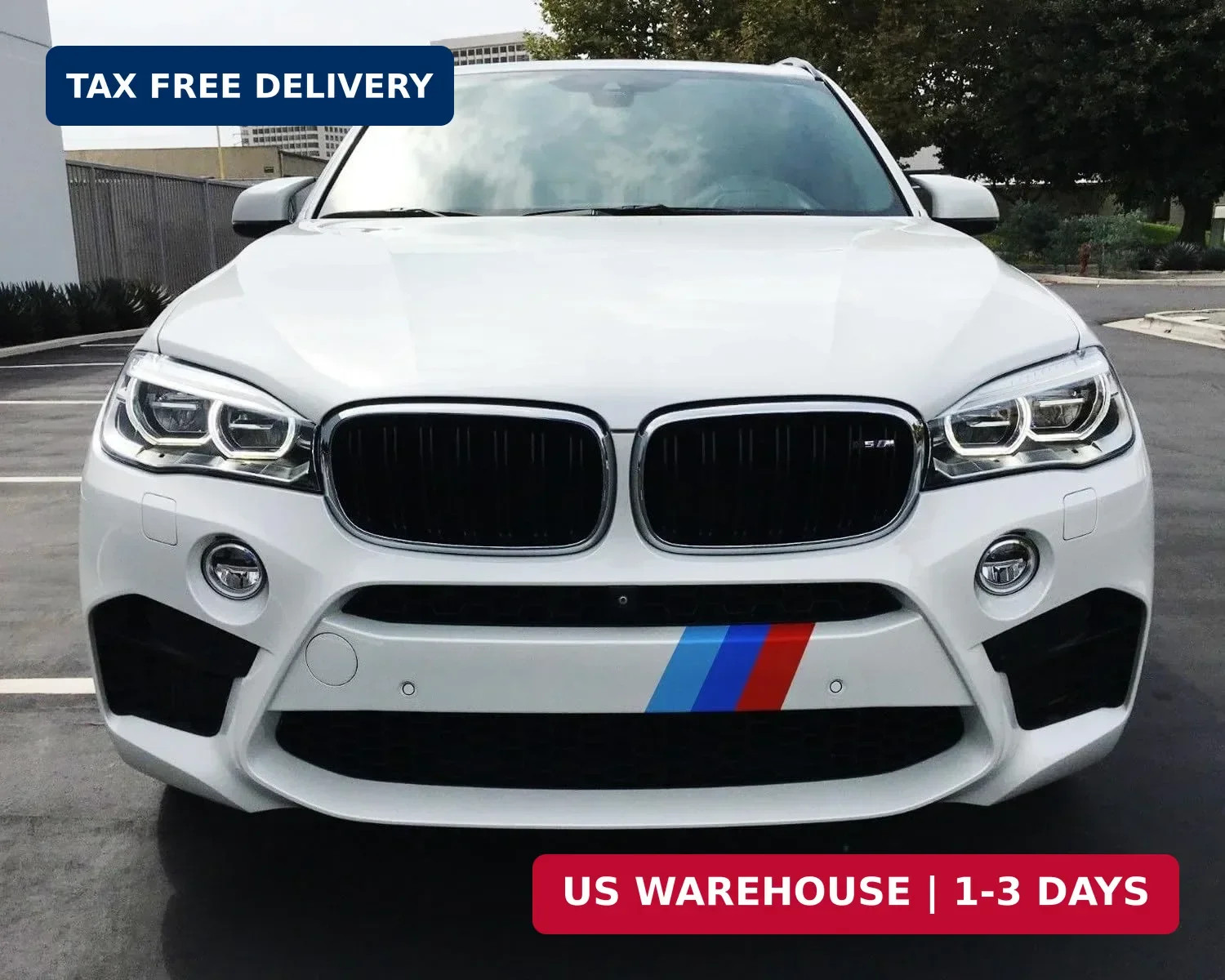 iJDMTOY 7×7-Inch Iconic 3-Color Stripe Decal Stickers Compatible with BMW Side S