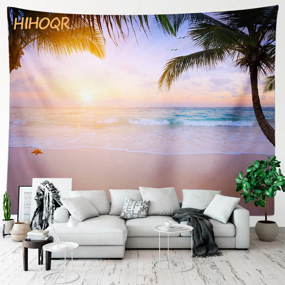 Palm Tree Large Cloth Wall Tapestry Aesthetic Room Decor Hippie Boho Landscape