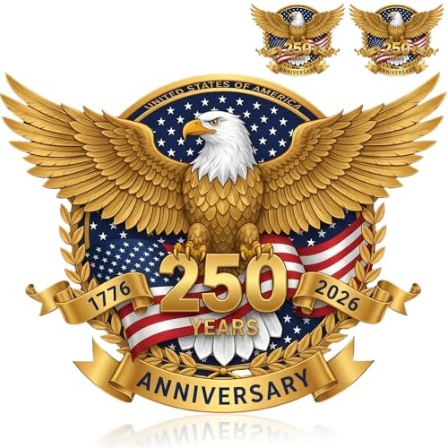 Packs USA50th Anniversary Car Window Decal Sticker, 1776-06 American Flag 2