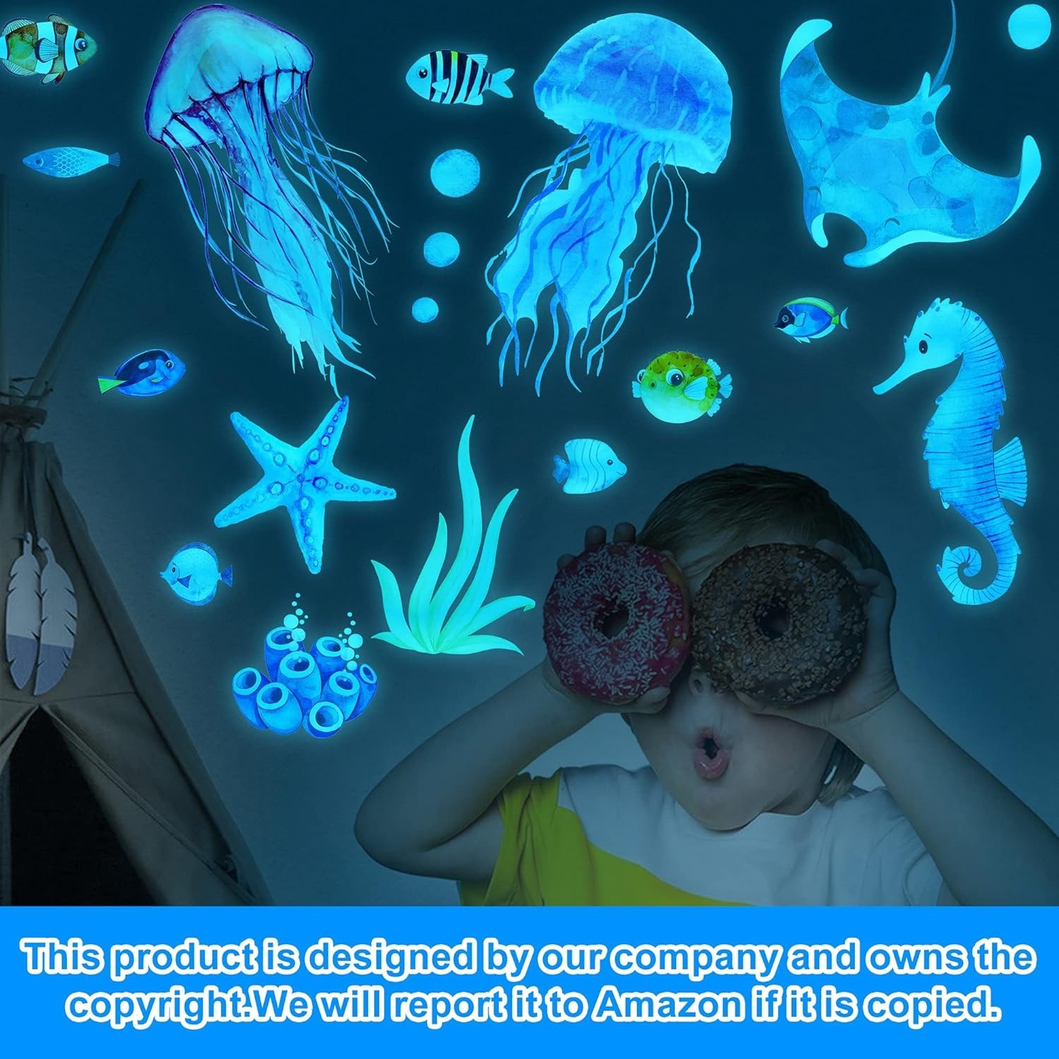 Removable Waterproof Ocean Creatures Decals