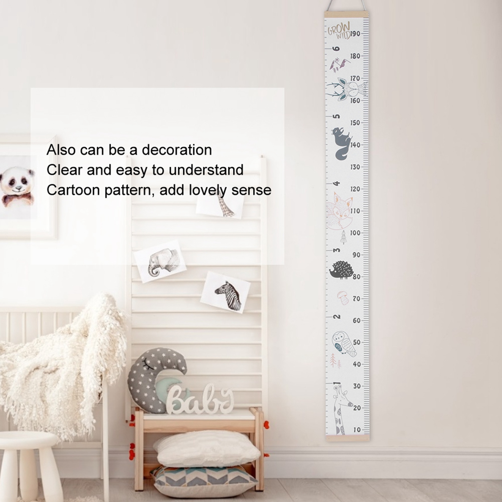Cute Wall Sticker Height Measure Growth Chart Home Room Decoration Child Toy1♡