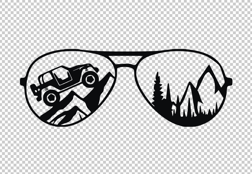 Jeep Glasses Vinyl Decal Sticker -Multiple Colors & Sizes- FREE SHIPPING