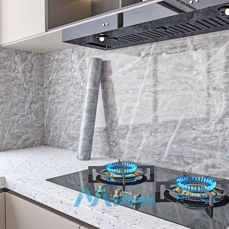 10ft Self Adhesive Wallpaper Roll Marble Paper Peel & Stick Kitchen Countertop