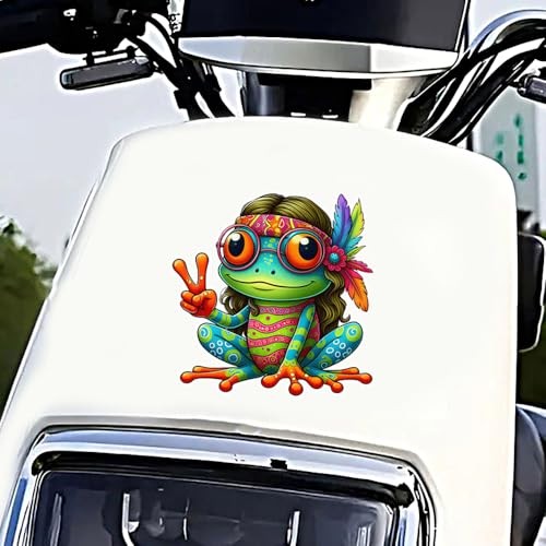 2 PCS Colorful Peace Frog Vinyl Decals – Waterproof Removable Stickers for