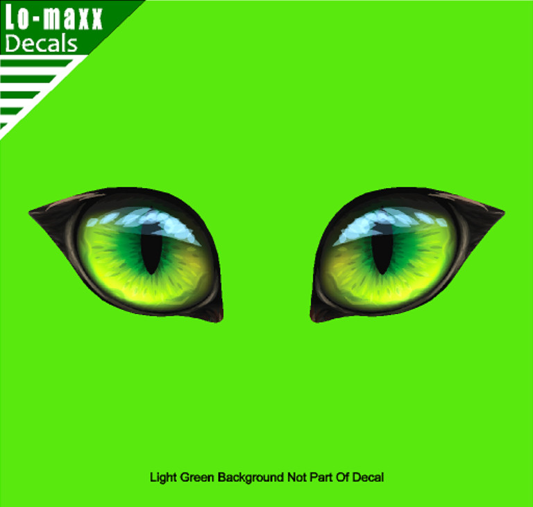 Pair Of Green Cat Eyes Various Sizes Superior High Quality Printed Vinyl Decal