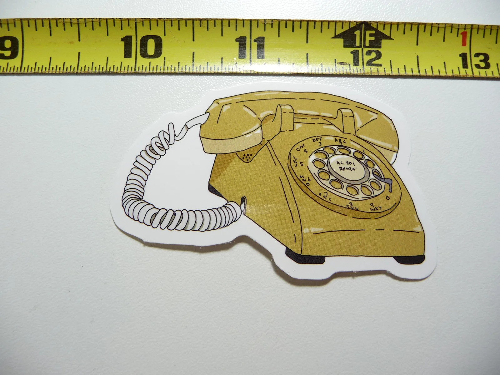PHONE DIAL ROTARY TAN COLOR SMALL STICKER DECAL 80S 90S RETRO 1980S 1990S FUN