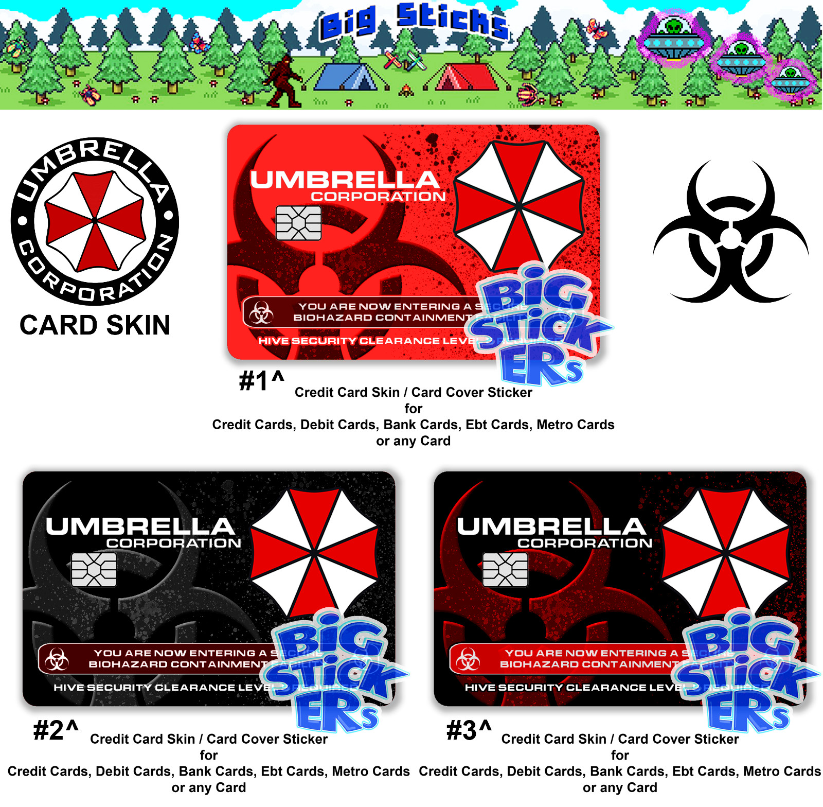Evill Residents Umbrella Corp Credit Card Skin Cover SMART ATM Sticker Wrap