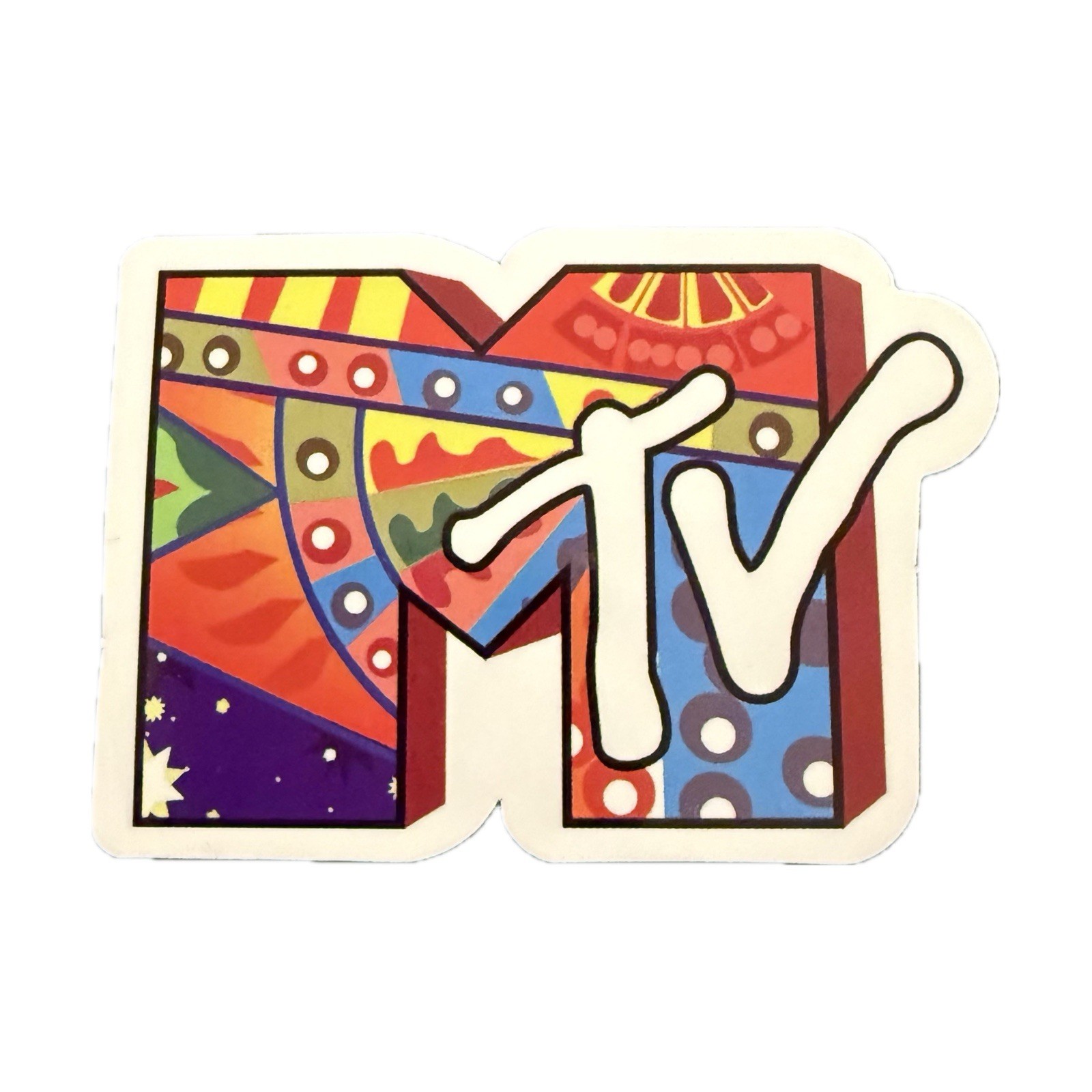 MTV Logo Sticker Lot Retro Pop Art International Flag Cartoon Vinyl Decals