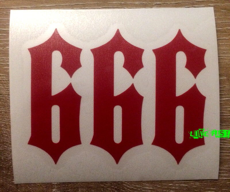 666 DECAL STICKER outlaw biker custom chopper motorcycle gas tank art ftw 13 69