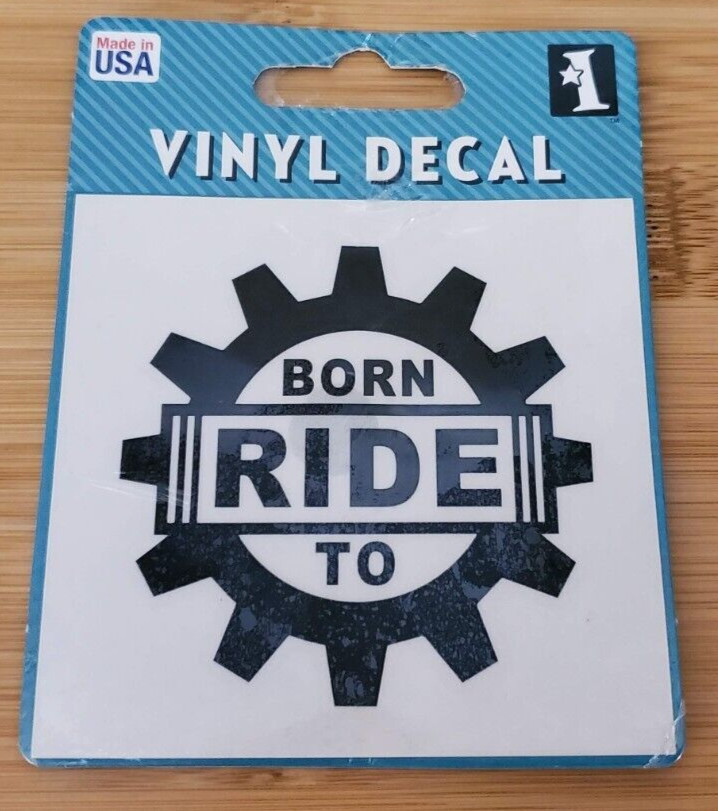 Born To Ride Vinyl Decal 2 3/8" X 2 3/8"