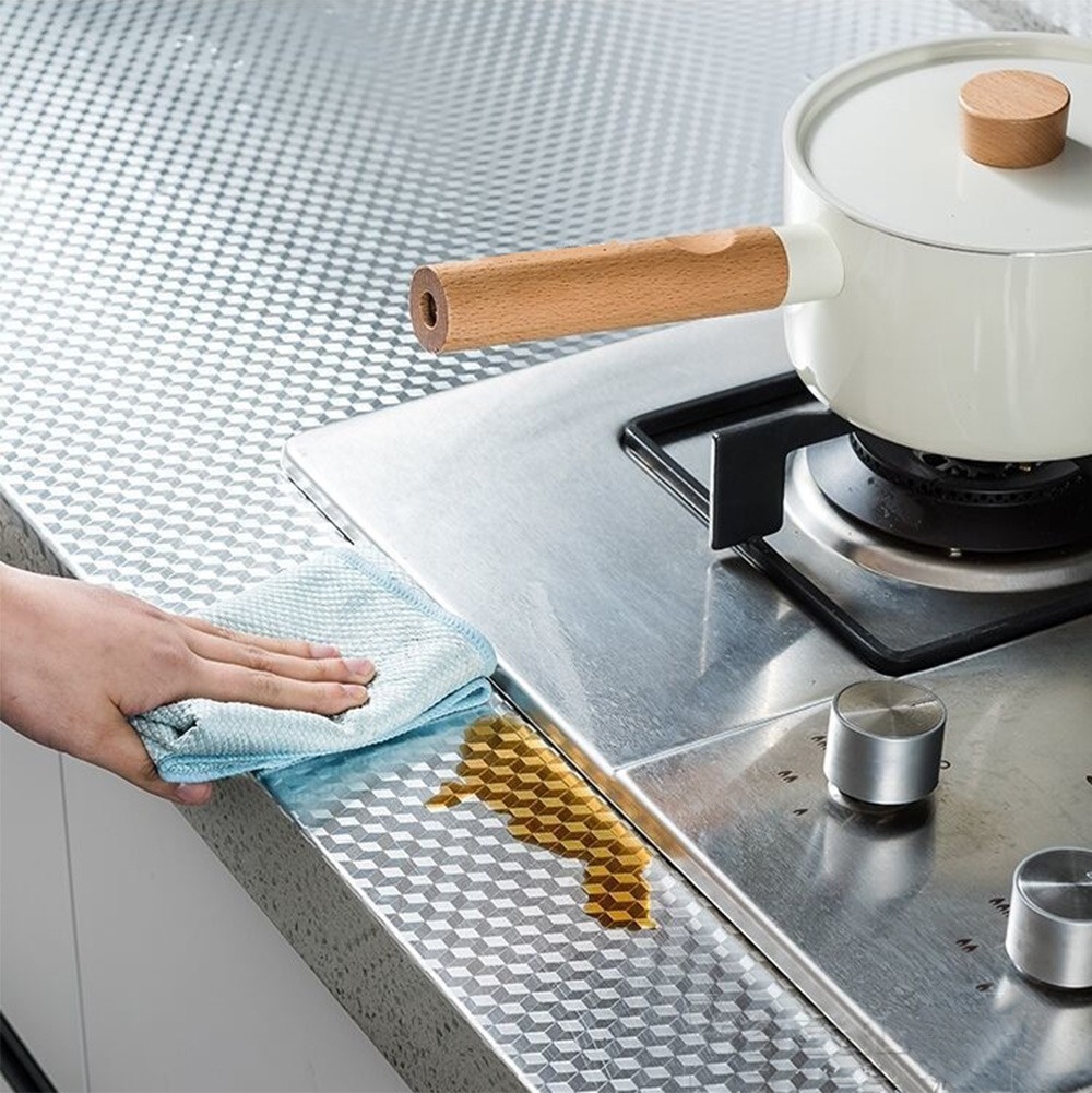 Easy to Apply Kitchen Countertop Sticker Oilproof & Waterproof 5M Length