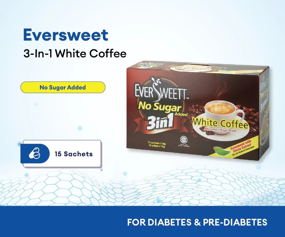 3in1 White Coffee Sugar Free Zero Calorie Stevia Leaf Extract Healthy