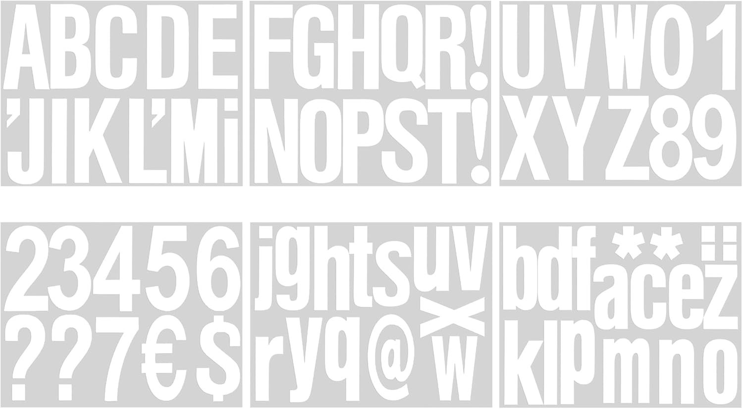 8 Sheets Self Adhesive Vinyl Letters Numbers Kit, Mailbox Numbers Sticker for…