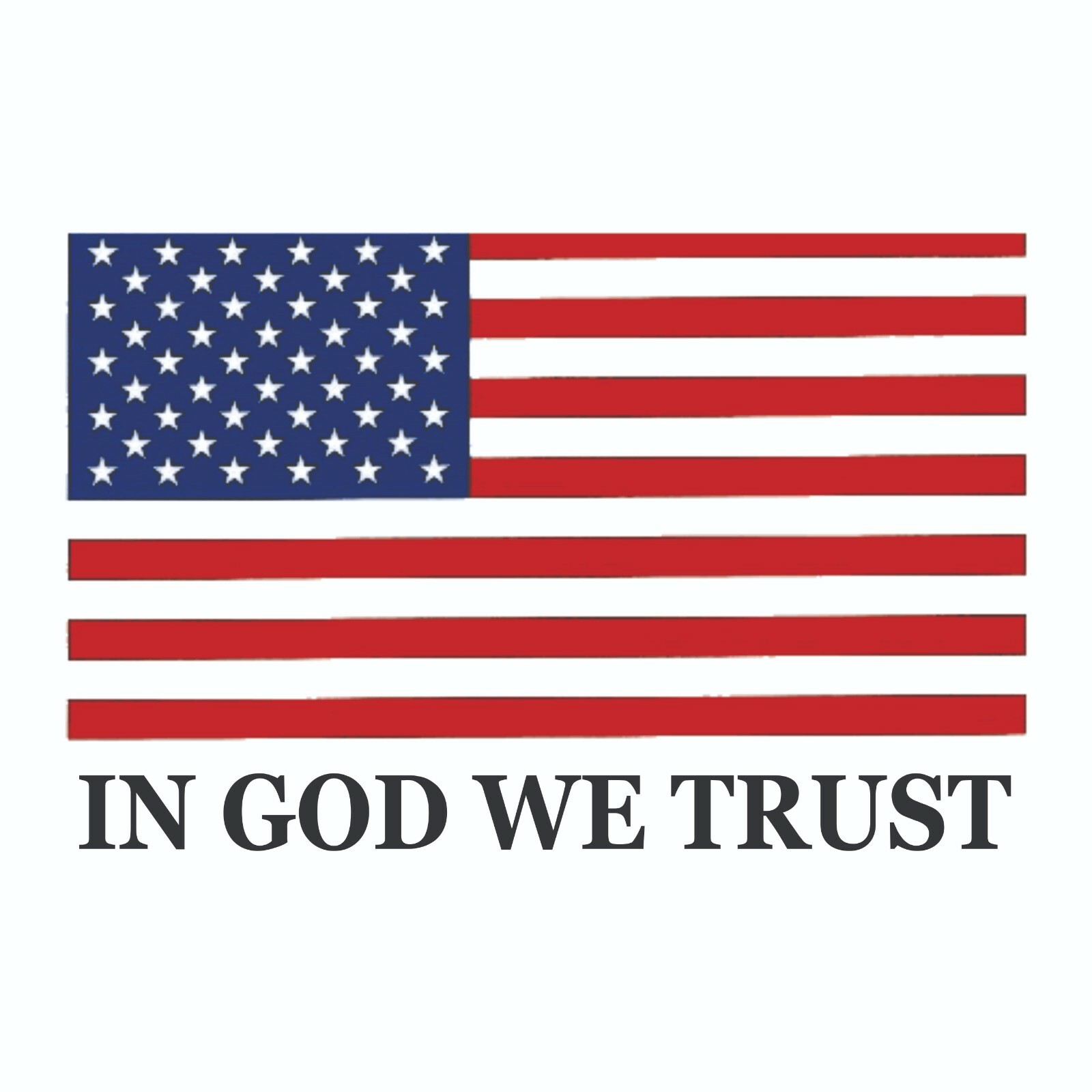 In God We Trust with American Flag Sticker – Decal