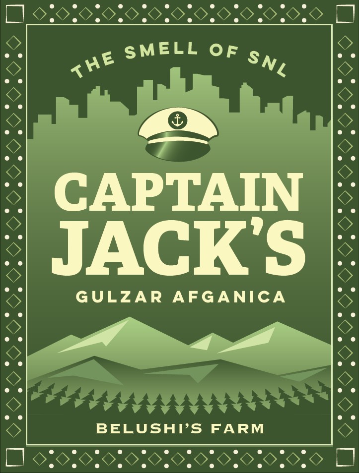 Captain Jack's, 2 of 3in. x 4in. Vinyl Dispensary Stickers, Strainstickerz, 420