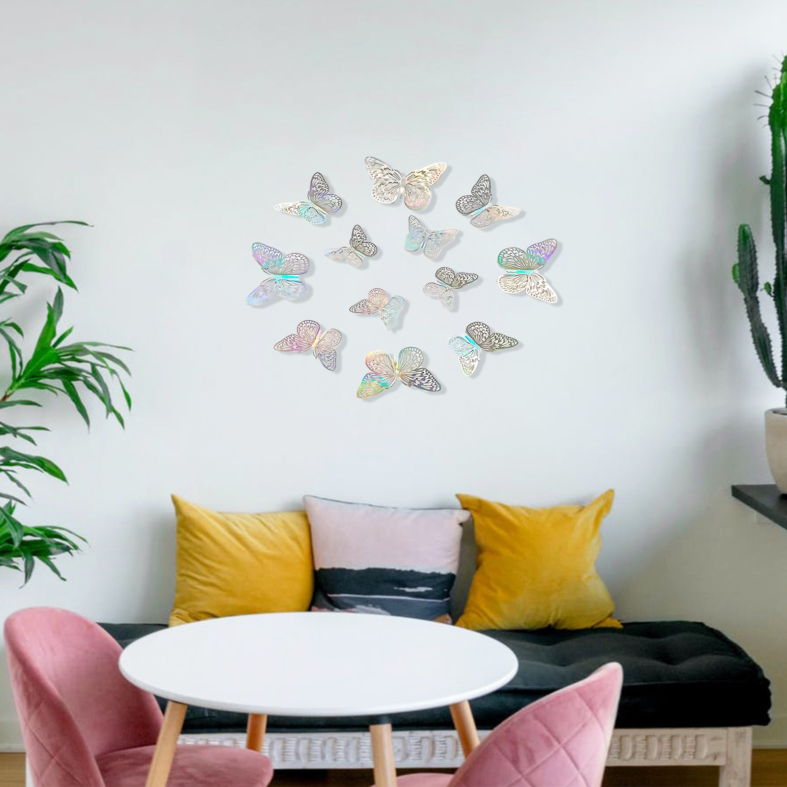 1-12Pcs Wall Stickers Double-layerd Shape Wall Decal 3D Cut-out