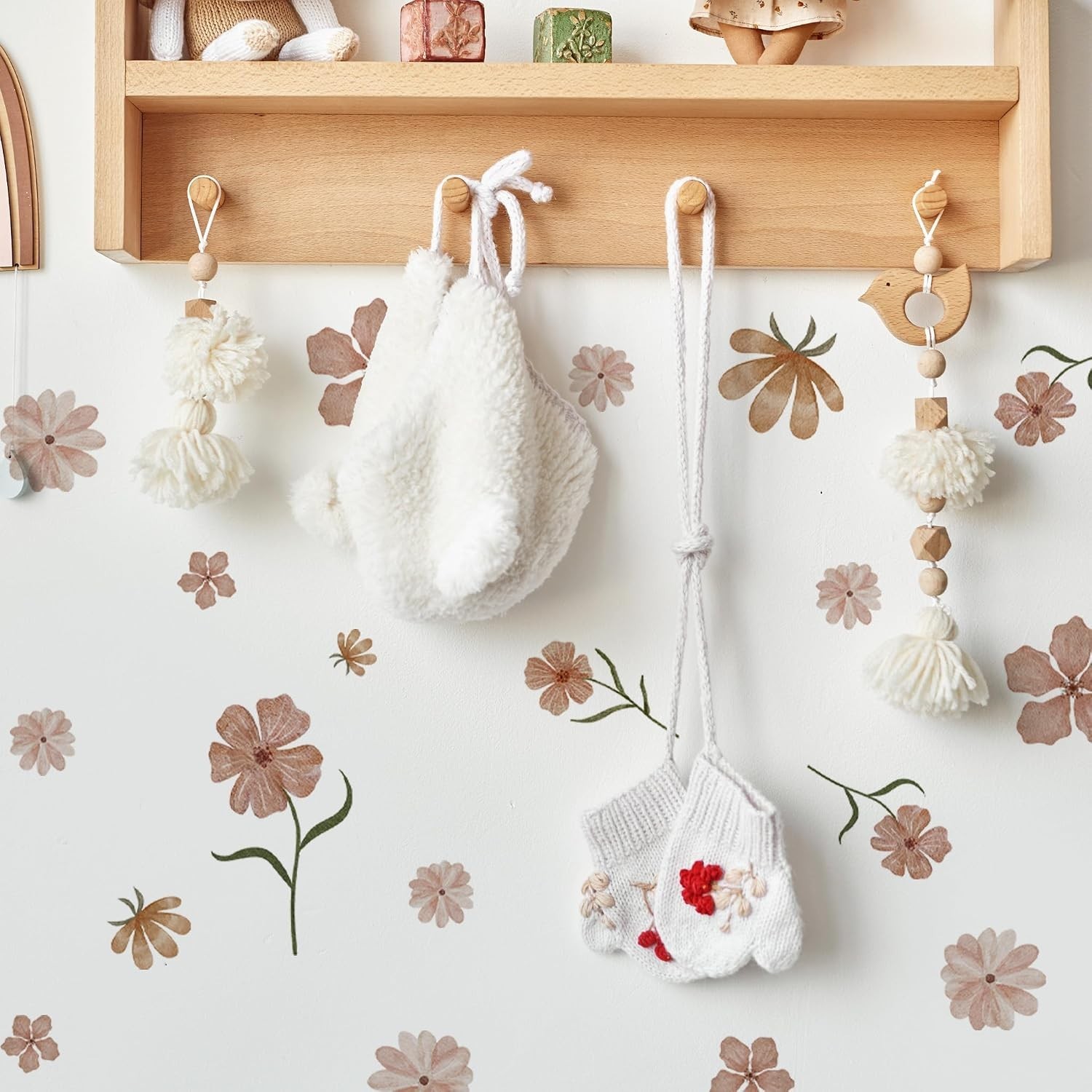 Flower Wall Decals Watercolor Wildflower Wall Art Removable Girl Room Decor