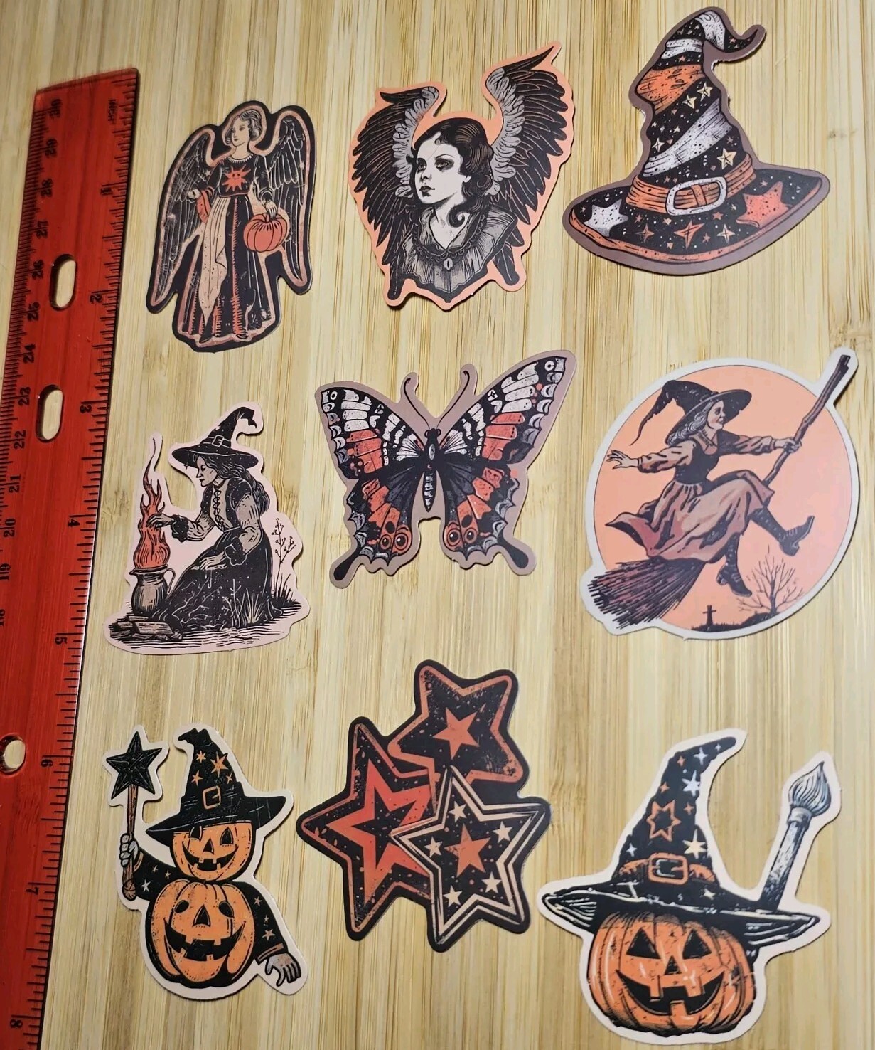 WITCHES ANGELS WITCHCRAFT BUTTERFLY STARS ✨ PUMPKINS 🎃 S76 STICKER LOT STICKERS