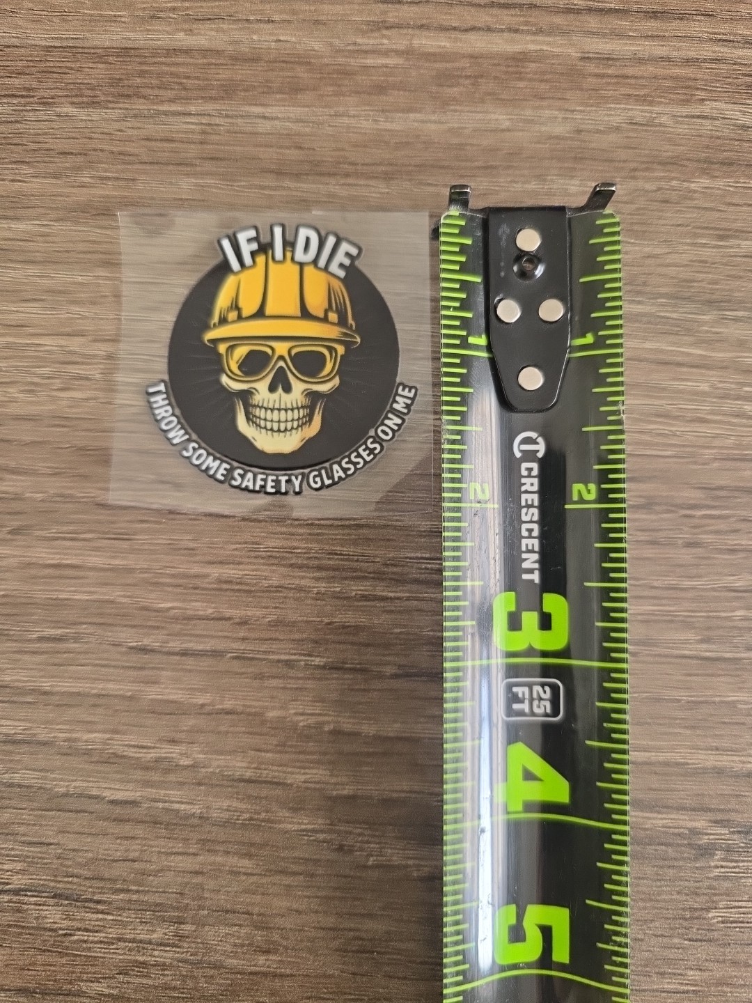 Funny Hardhat Vehicle UV DTF Decal Sticker Waterproof Construction Made In USA