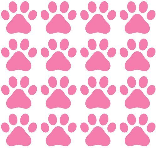 CMI357 Dog Paw Prints – Vinyl Decal Sticker for Walls, Electronics (Pink, 16)