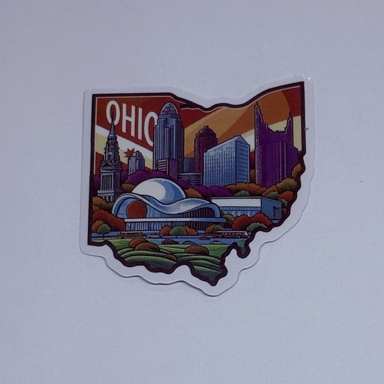 Ohio State Map Sticker Decal City Travel Tour Souvenir Journal Vinyl Art Tc6