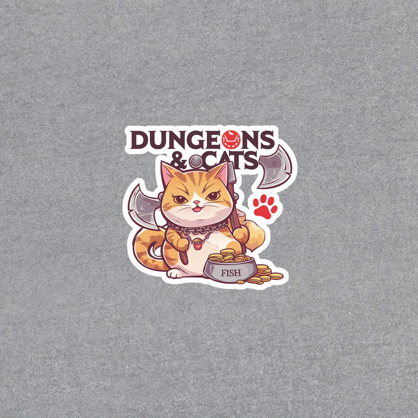 Adorable Dungeons & Cats Sticker – Cute Kitten D&D Themed Decal #6088