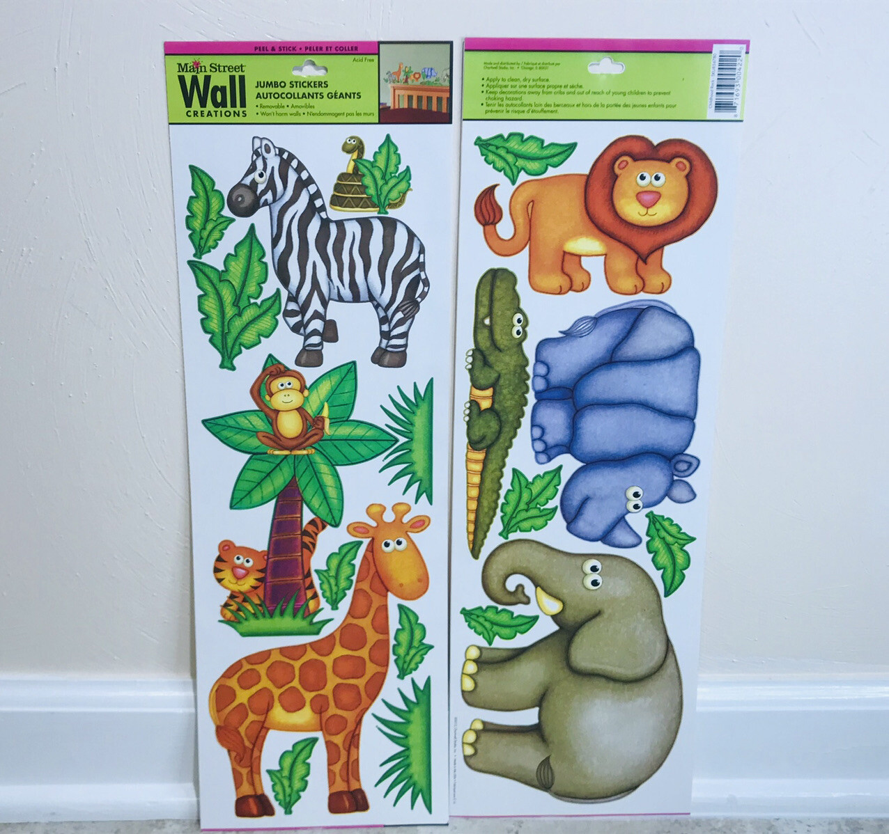 Main Street Wall Creations ZOO JUNGLE ANIMALS WALL ART STICKERS/ DECALS SET 3