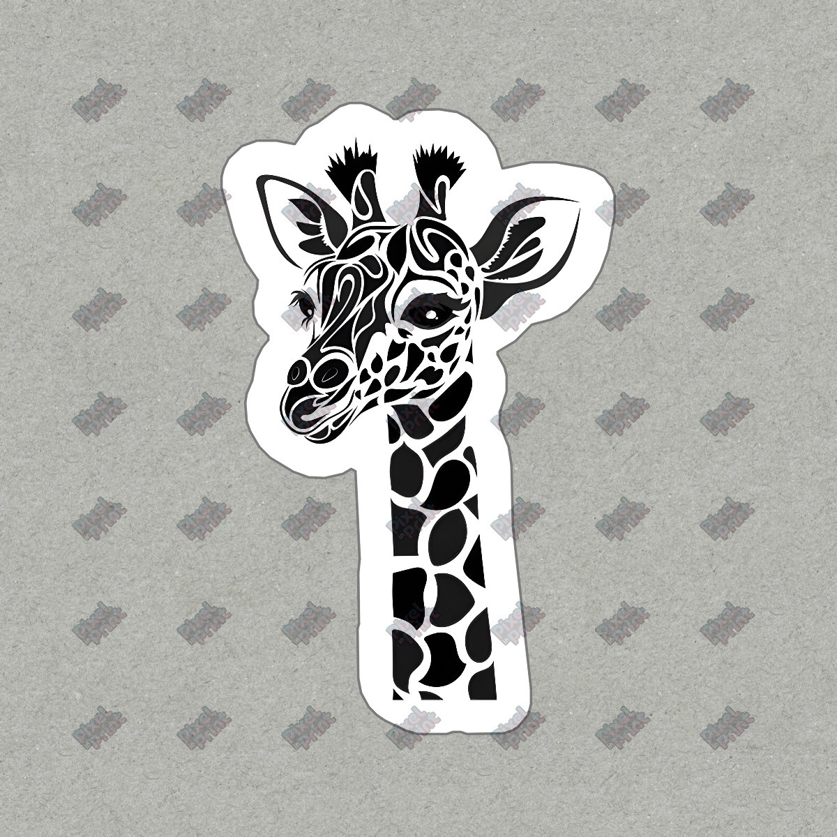 Artistic Giraffe Vinyl Sticker Unique Animal Decal for Home Decor, #635204