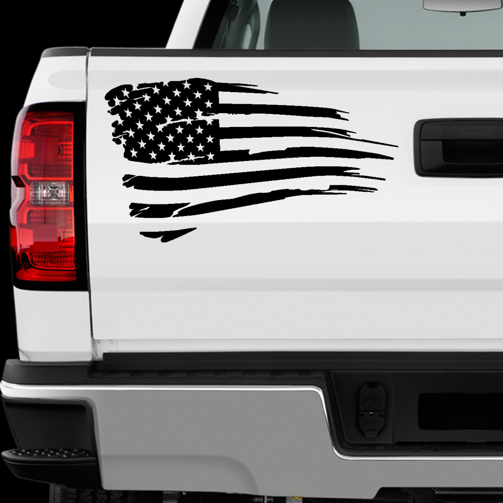 US American Flag sticker S2 All size Regular & Chrome Mirror Vinyl Colors