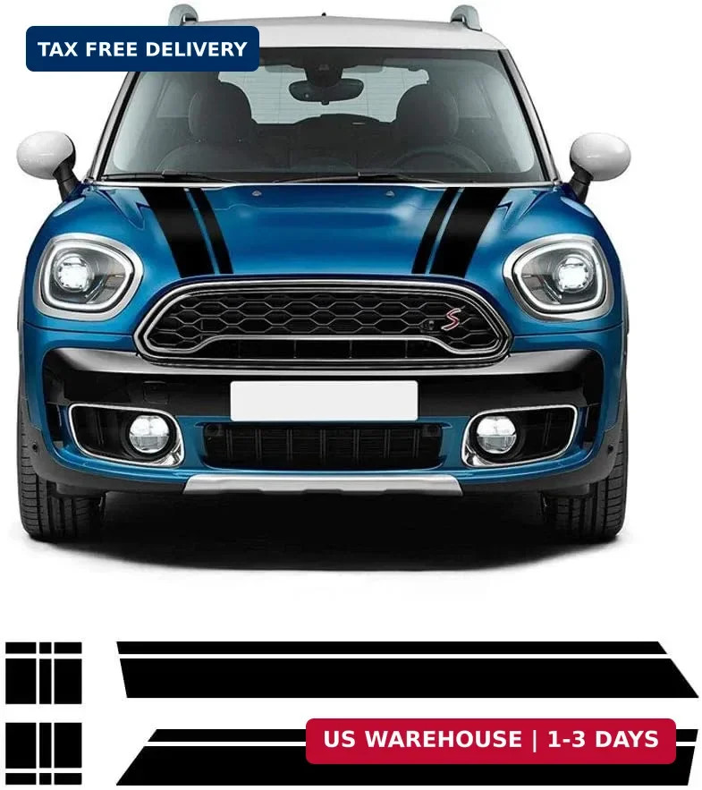 Bonnet Stripe Graphics Sticker Hood Trunk Rear Decal Stickers for Mini Cooper S