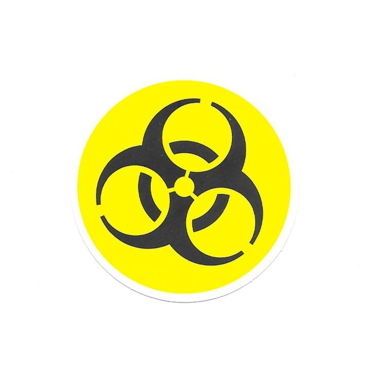 Yellow Biohazard Icon Sign Vinyl Sticker Classic Caution Warning Laptop Mug Case