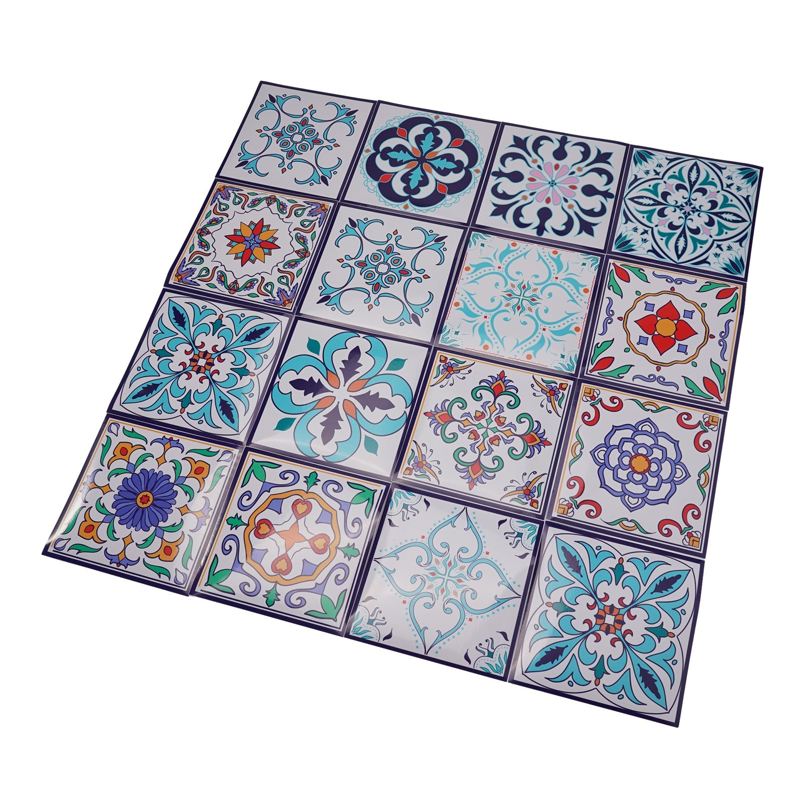 3 Sizes Bathroom Mosaic Colored Pattern Tile Stickers Wall Decor Self-Adhesive
