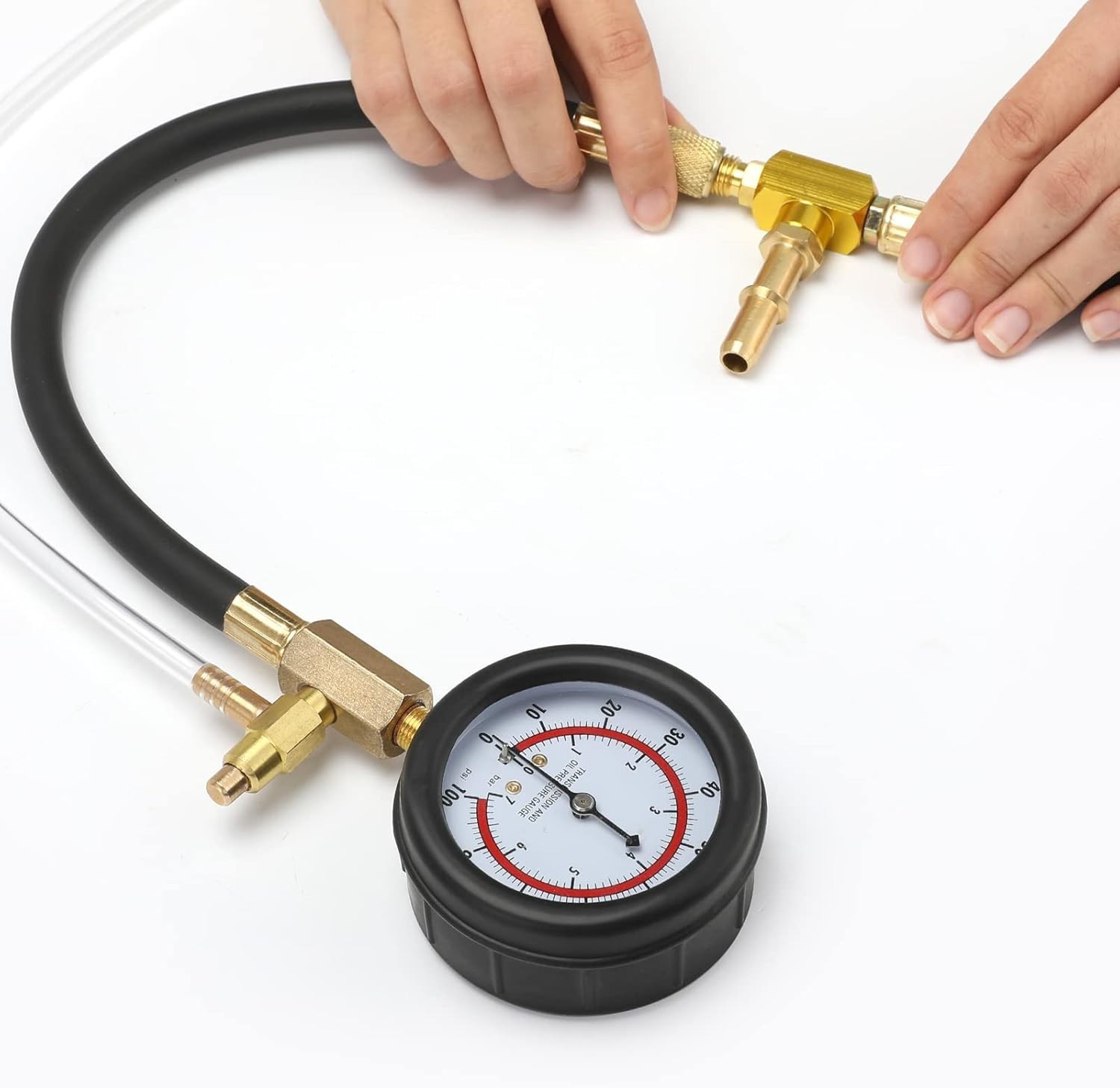 Fuel Pressure Test Kit 0-100PSI with 9.49,7.89,6.30 Fuel Line Fittings