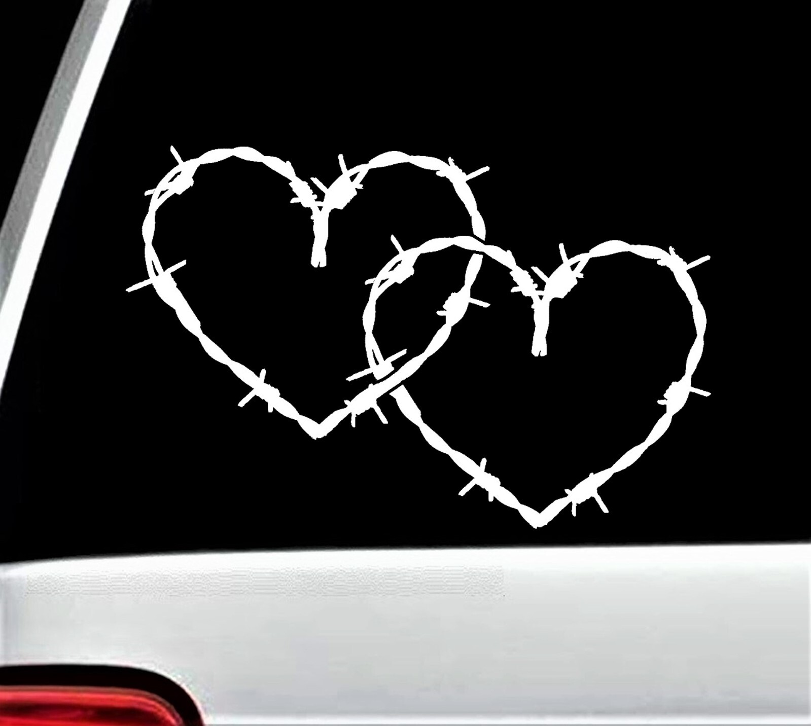 Barbed Wire Hearts Decal Sticker A1126