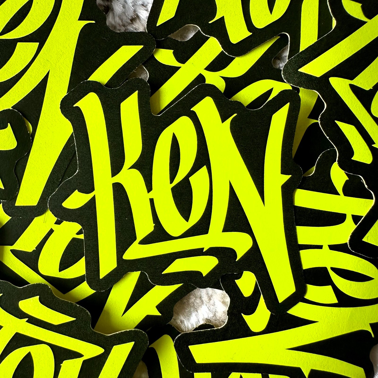 Neon Name Sticker Pack : KEN | for school or Office | graffiti | Calligraphy
