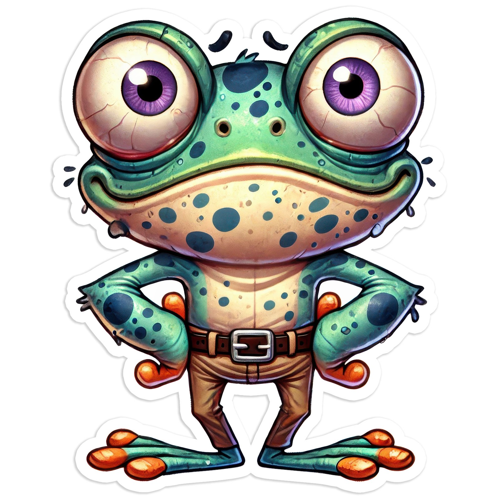 Funny Frog in Pants – Vinyl Decal Sticker – Car Window Laptop – #487