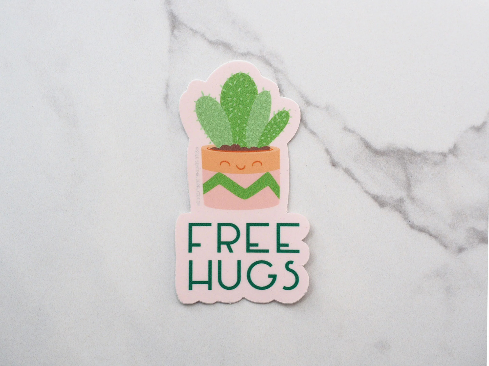 Free Hugs Cute Cactus Sticker